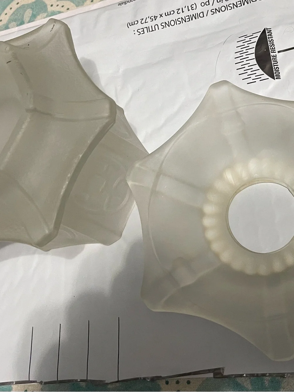 Homco Frosted Cream Glass Lantern Candle Holder with Scalloped Rim
